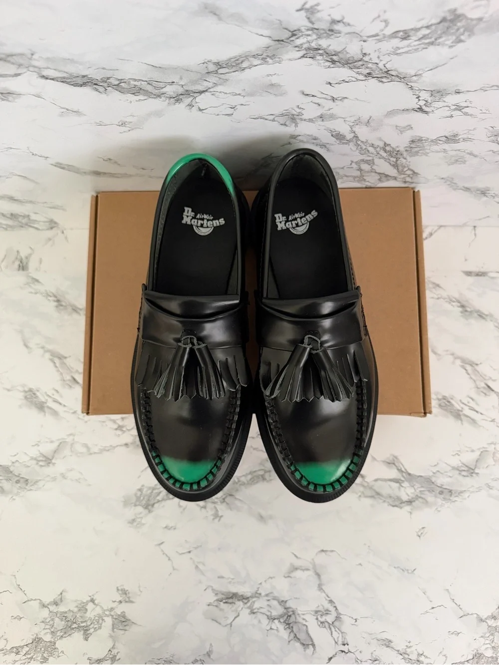 Dr. Martens Adrian Tassel Platform Loafers Shoes Preppy Leather Black Men Size 6